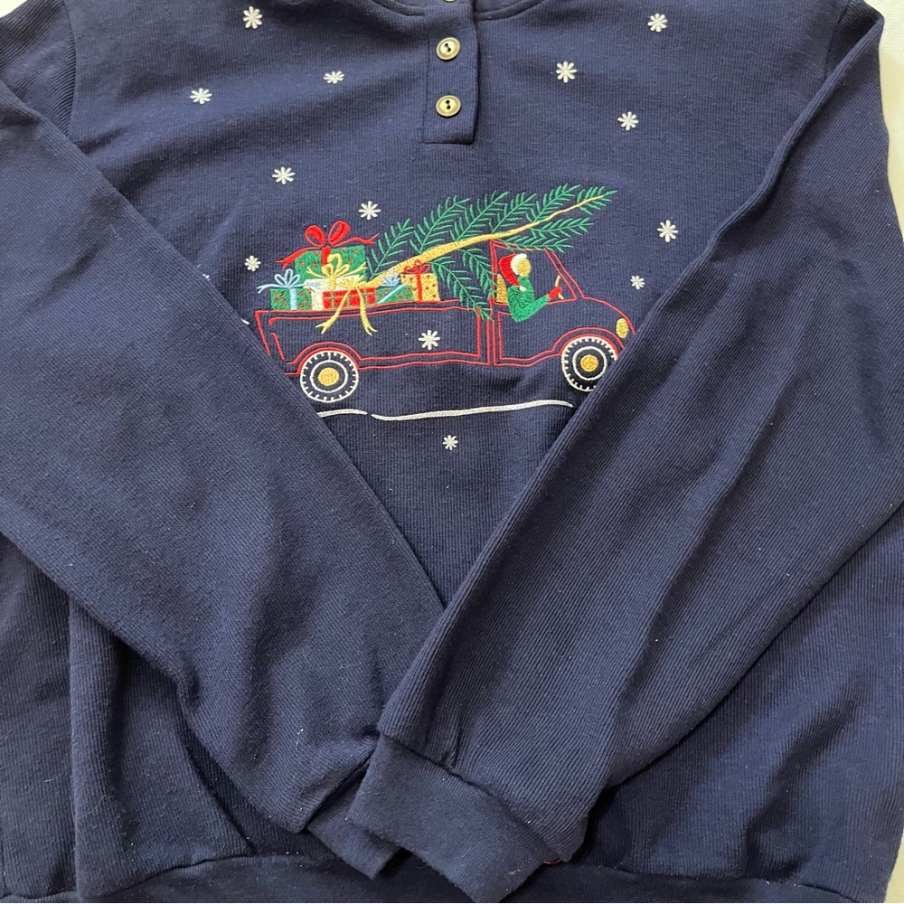 Vintage Teddi Christmas Red Truck Grandma Sweatshirt - Picture 2 of 9
